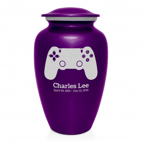 Gaming Controller Cremation Urn - Purple Luster