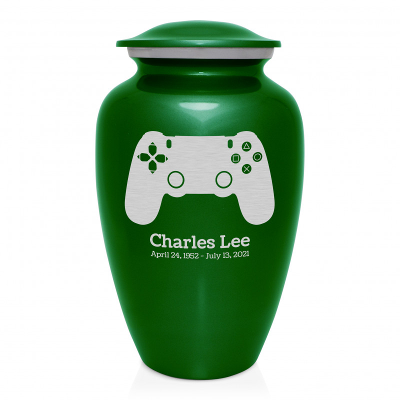 Gaming Controller Cremation Urn - Shamrock Green