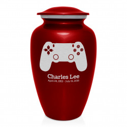 Gaming Controller Cremation Urn - Ruby Red