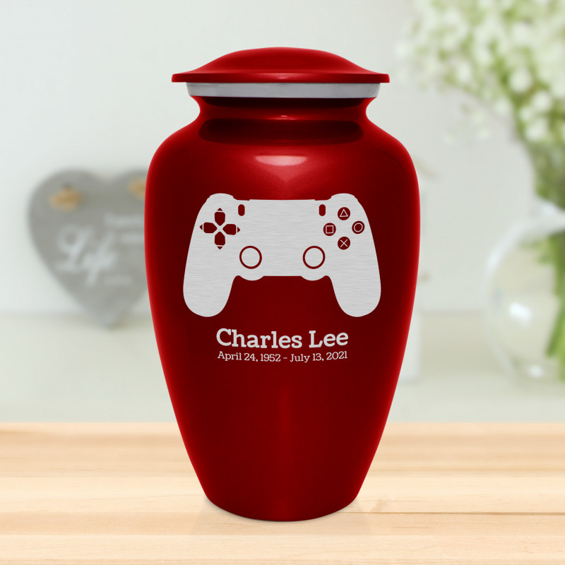 Gaming Controller Cremation Urn - Ruby Red