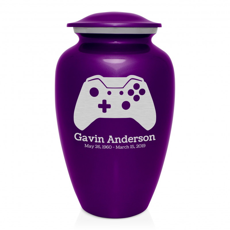 Wireless Controller Cremation Urn - Purple Luster