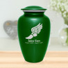 Winged Foot Running Cremation Urn - Shamrock Green