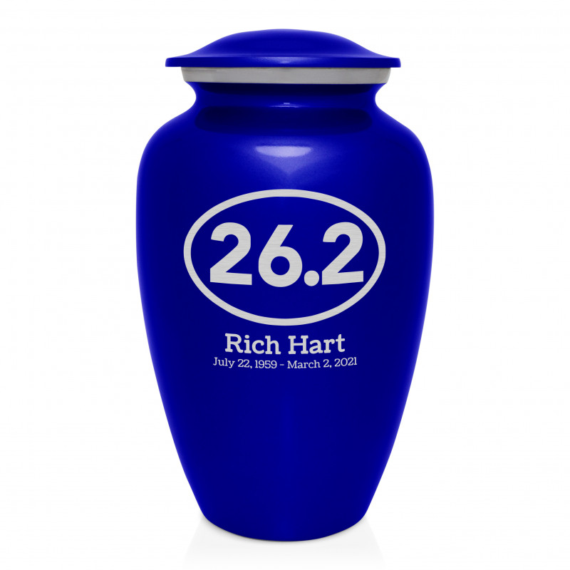 Marathon 26.2 Running Cremation Urn - Midnight Blue