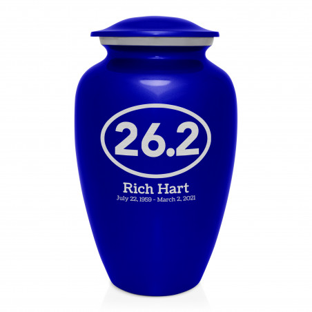 Marathon 26.2 Running Cremation Urn - Midnight Blue
