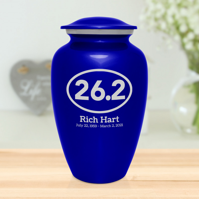 Marathon 26.2 Running Cremation Urn - Midnight Blue