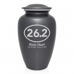 Marathon 26.2 Running Cremation Urn - Gunmetal Gray
