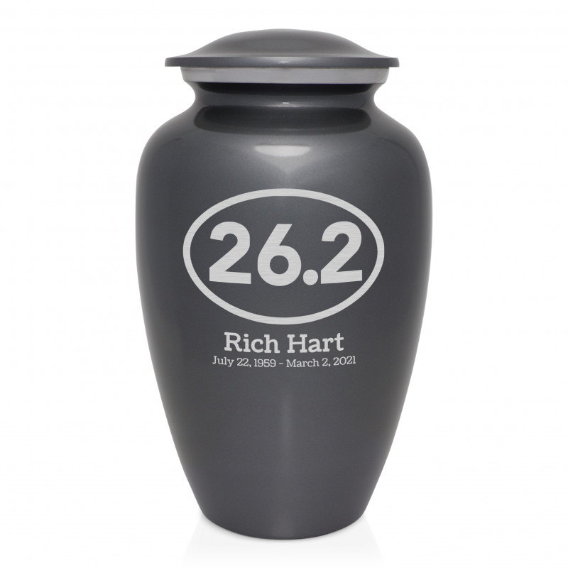 Marathon 26.2 Running Cremation Urn - Gunmetal Gray