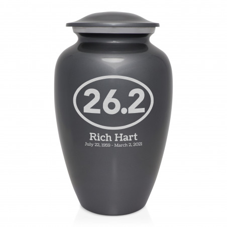 Marathon 26.2 Running Cremation Urn - Gunmetal Gray