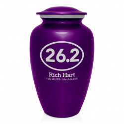 Marathon 26.2 Running Cremation Urn - Purple Luster