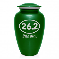 Marathon 26.2 Running Cremation Urn - Shamrock Green