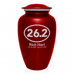Marathon 26.2 Running Cremation Urn - Ruby Red