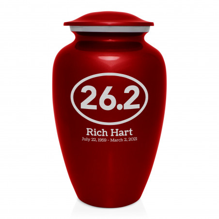 Marathon 26.2 Running Cremation Urn - Ruby Red