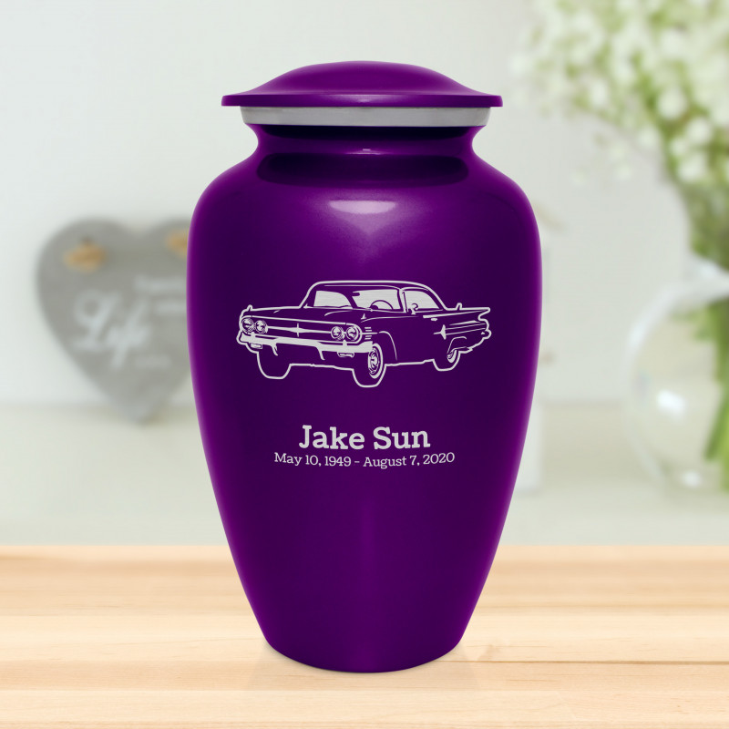 Classic Car III Cremation Urn - Purple Luster