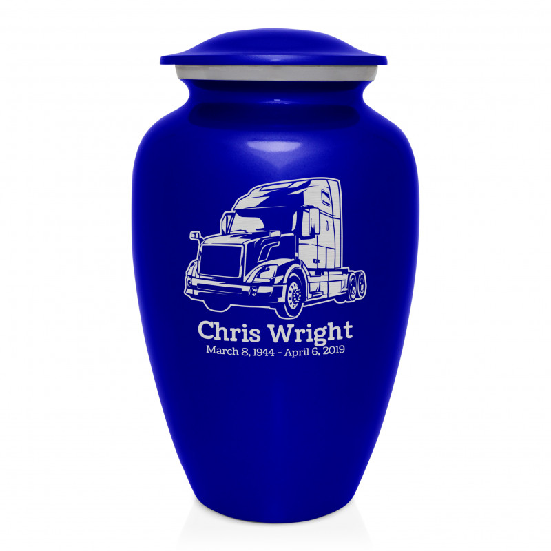 Semi Truck II Cremation Urn - Midnight Blue