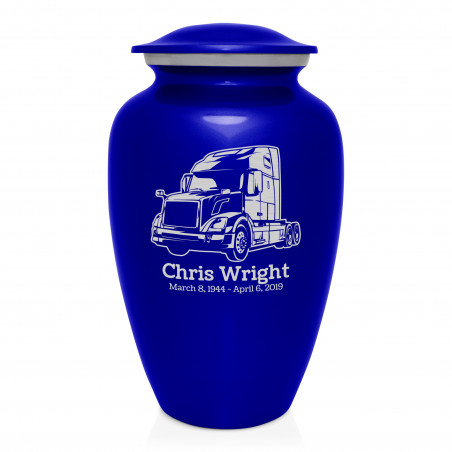 Semi Truck II Cremation Urn - Midnight Blue