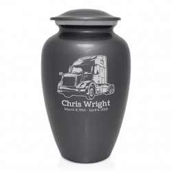 Semi Truck II Cremation Urn - Gunmetal Gray
