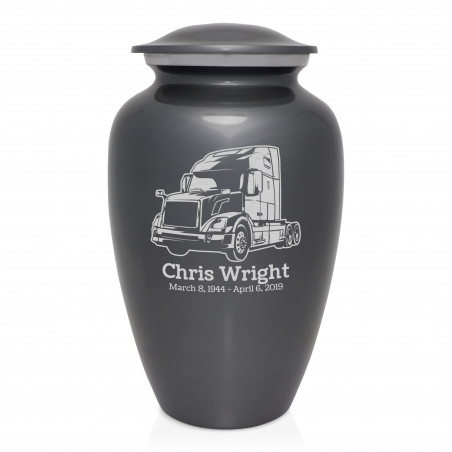 Semi Truck II Cremation Urn - Gunmetal Gray