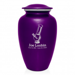 Marijuana Bong Cremation Urn - Purple Luster