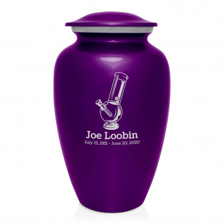 Marijuana Bong Cremation Urn - Purple Luster