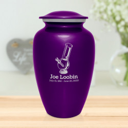 Marijuana Bong Cremation Urn - Purple Luster