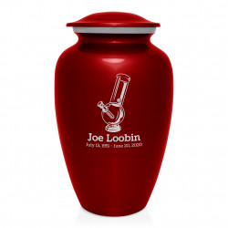 Marijuana Bong Cremation Urn - Ruby Red