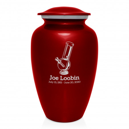 Marijuana Bong Cremation Urn - Ruby Red