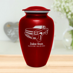 Truck I Cremation Urn - Ruby Red