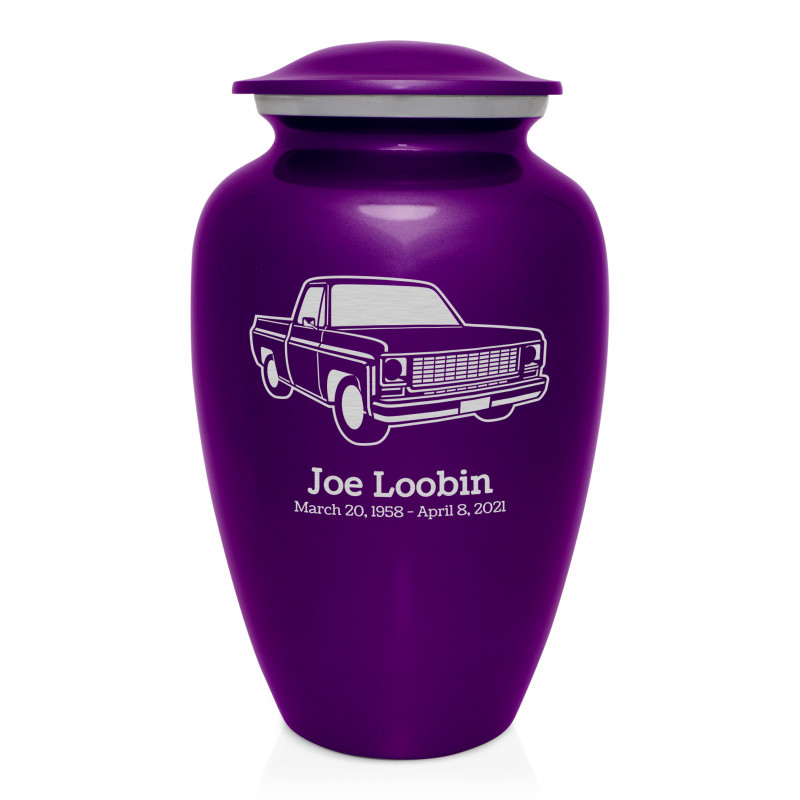 Truck II Cremation Urn - Purple Luster