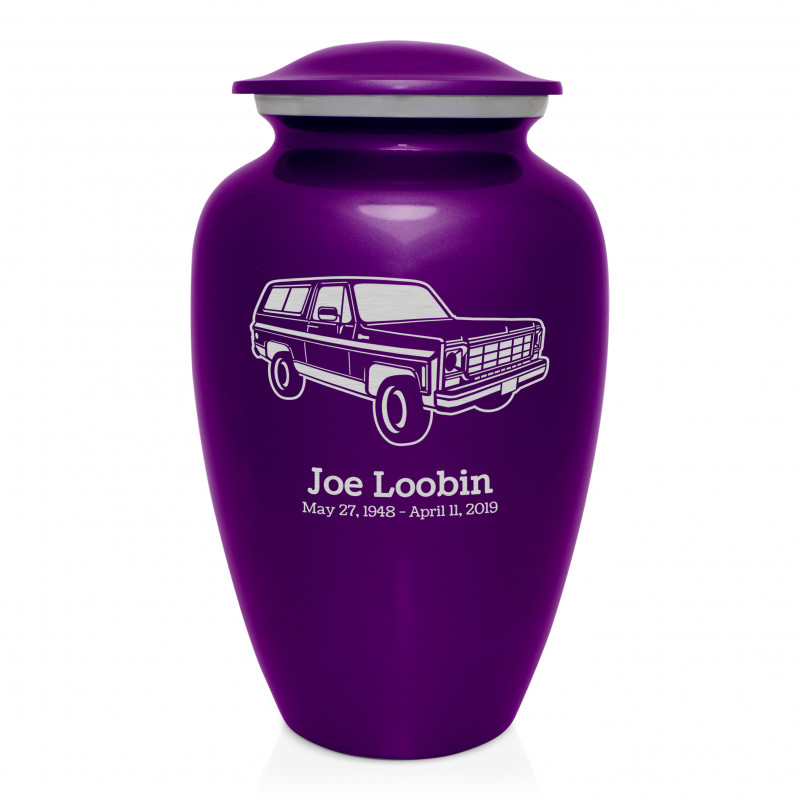 SUV Cremation Urn - Purple Luster
