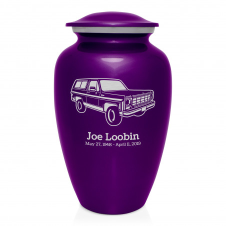 SUV Cremation Urn - Purple Luster