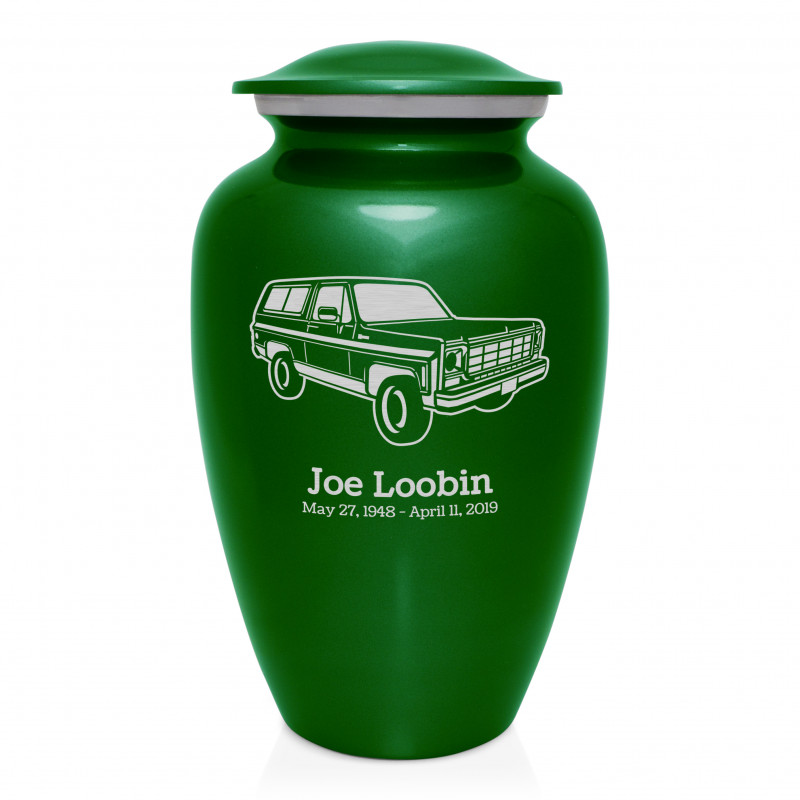 SUV Cremation Urn - Shamrock Green