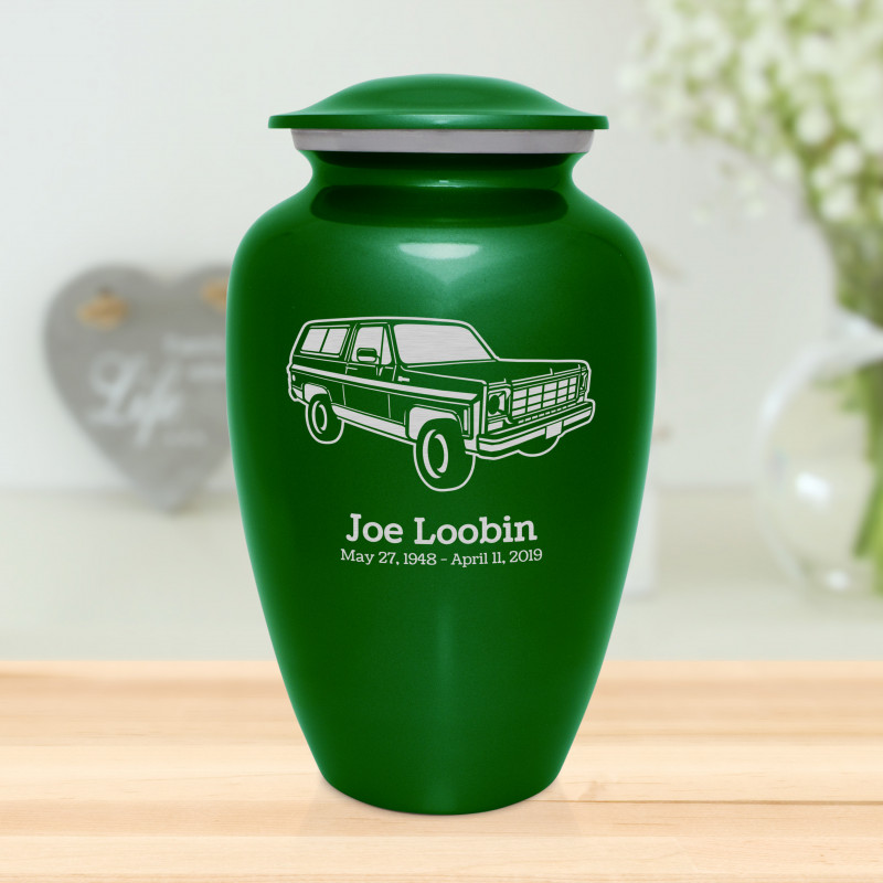 SUV Cremation Urn - Shamrock Green