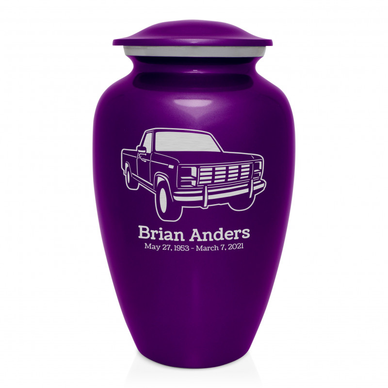 Truck IV Cremation Urn - Purple Luster