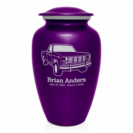 Truck IV Cremation Urn - Purple Luster