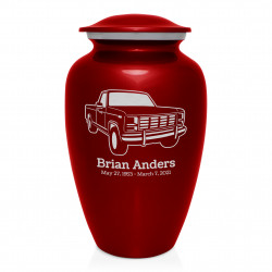 Truck IV Cremation Urn - Ruby Red