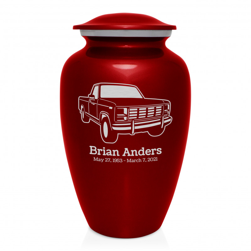 Truck IV Cremation Urn - Ruby Red