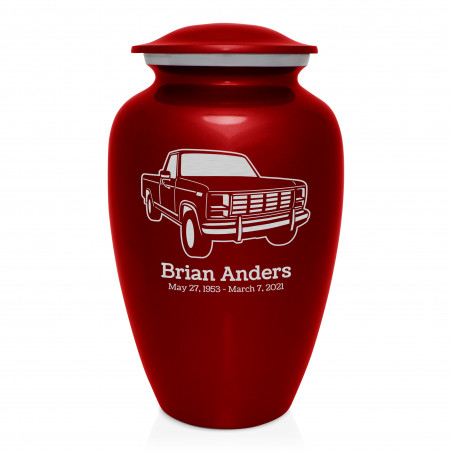Truck IV Cremation Urn - Ruby Red