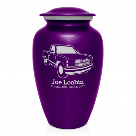 Truck V Cremation Urn - Purple Luster