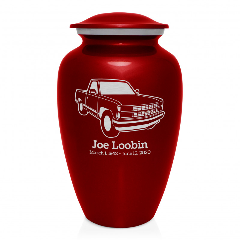 Truck V Cremation Urn - Ruby Red