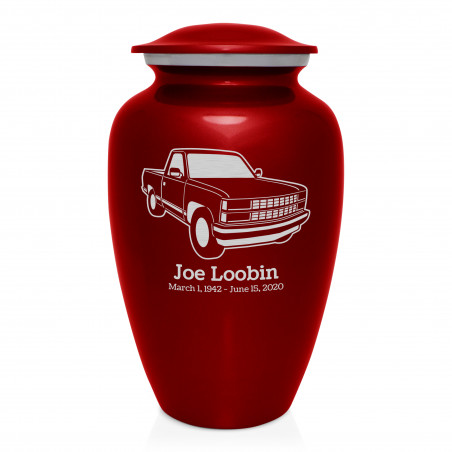 Truck V Cremation Urn - Ruby Red