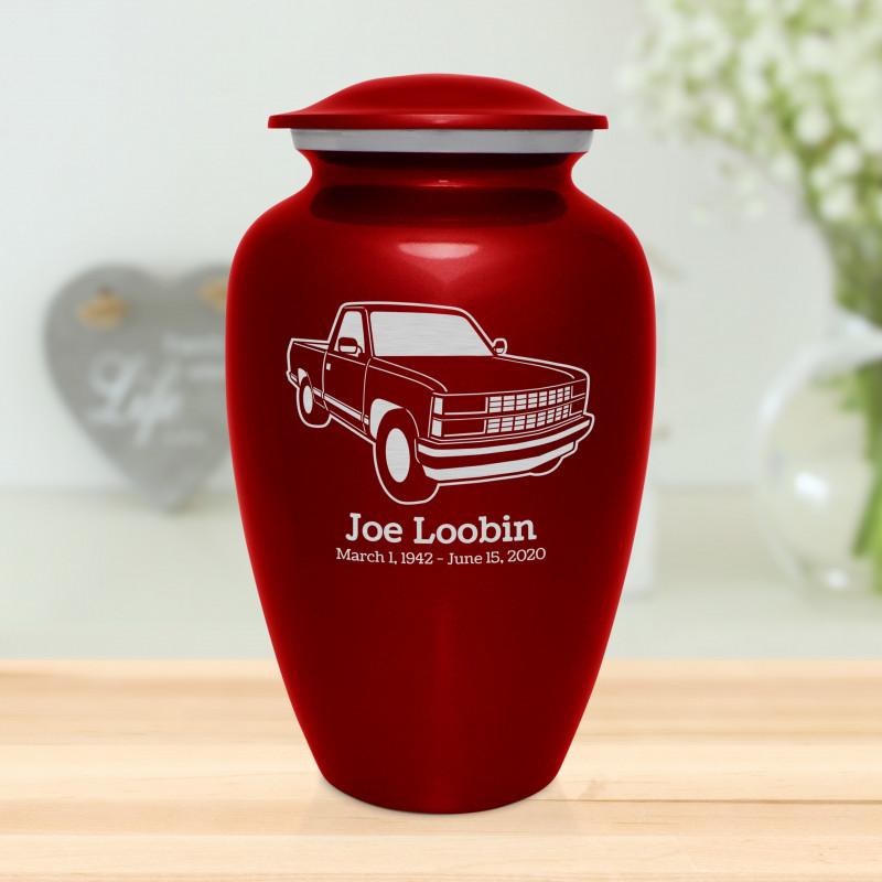 Truck V Cremation Urn - Ruby Red