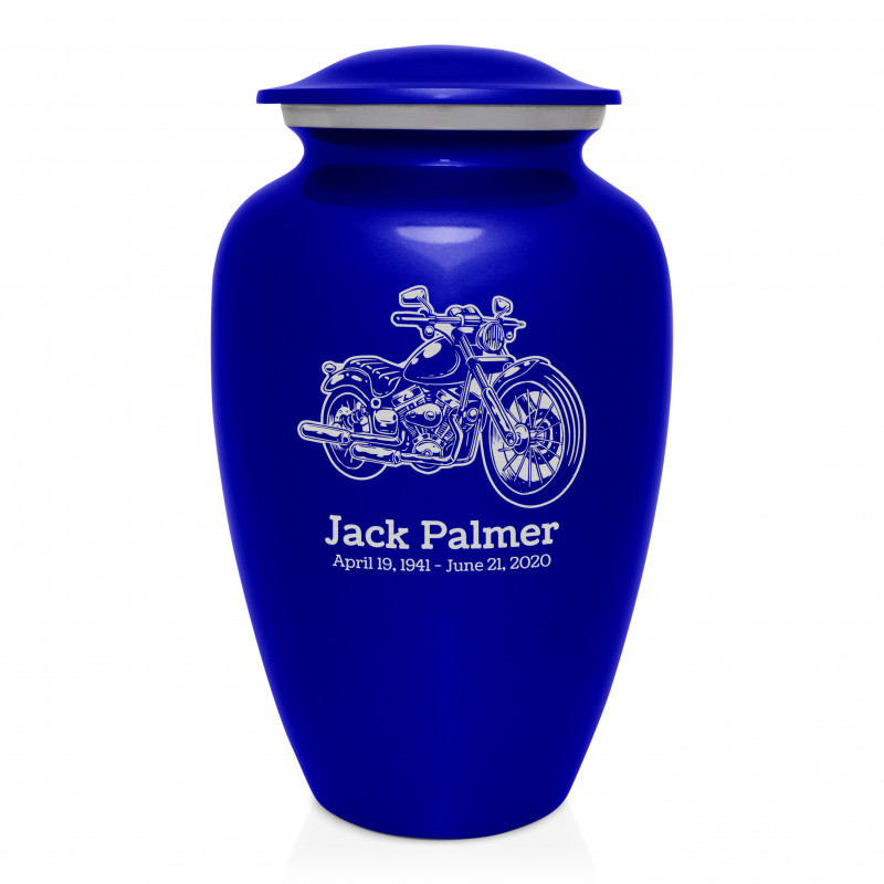 Motorcycle II Cremation Urn - Midnight Blue