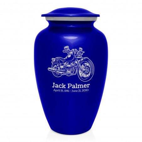 Motorcycle II Cremation Urn - Midnight Blue