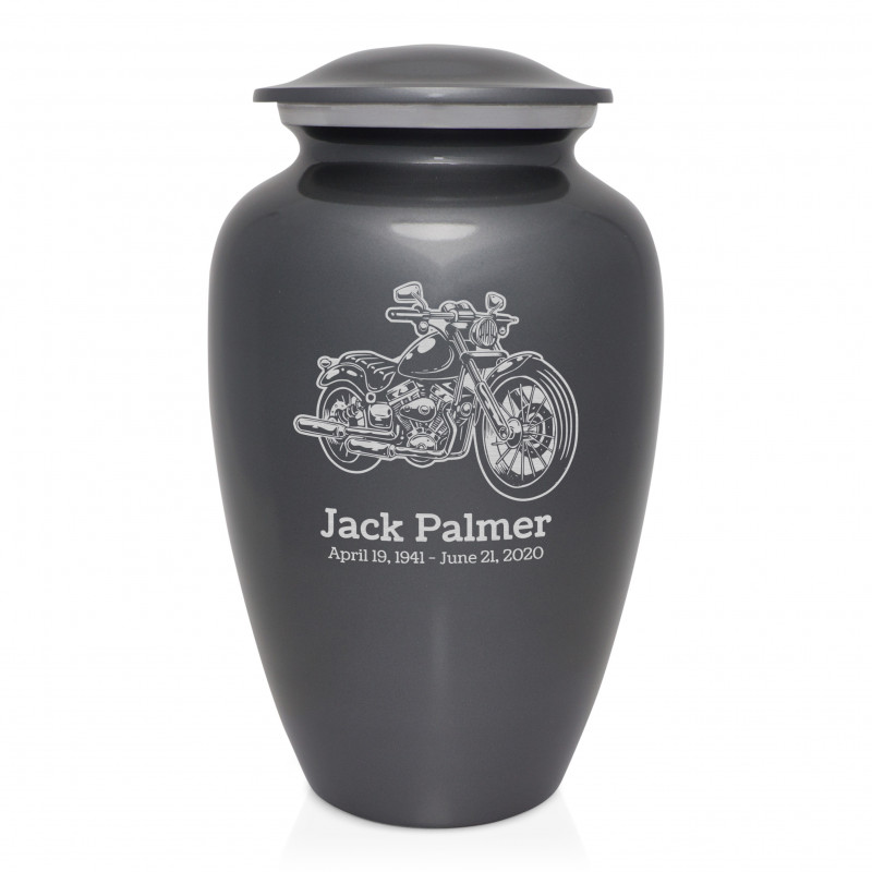 Motorcycle II Cremation Urn - Gunmetal Gray