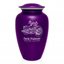 Motorcycle II Cremation Urn - Purple Luster