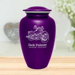 Motorcycle II Cremation Urn - Purple Luster
