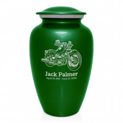 Motorcycle II Cremation Urn - Shamrock Green