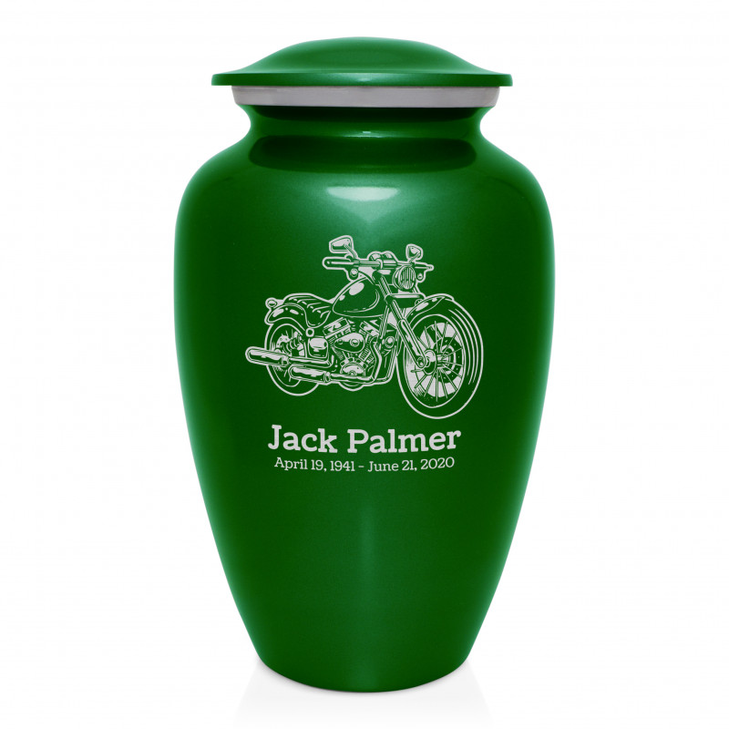 Motorcycle II Cremation Urn - Shamrock Green