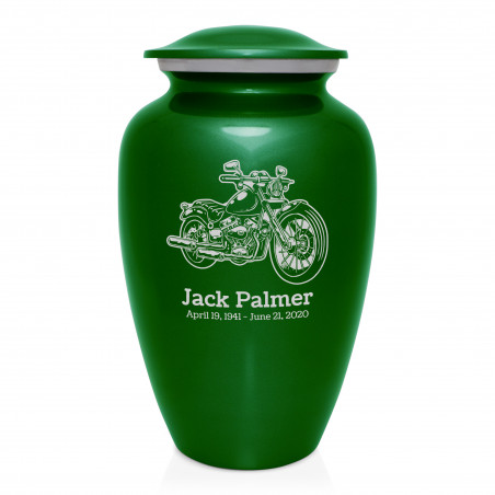 Motorcycle II Cremation Urn - Shamrock Green