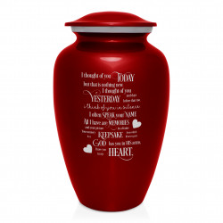 I Thought Of You Today Cremation Urn - Ruby Red